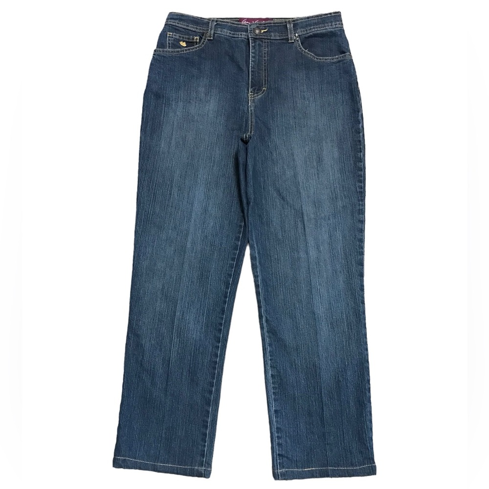 Gloria Vanderbilt Amanda Jeans Size 10 Straight Relaxed Dark Wash Pleat Front
